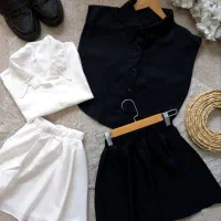 دو تیکه یقه ودامنک فیک برای ست کردن لباس