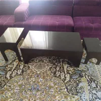 میز نهار خوری ۸ نفره همراه میز عسلی