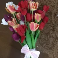 دسته گل لاله رنگی