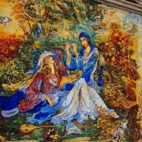 تابلو فرش دستبافت ابریشمی|تابلو فرش|ارومیه, |دیوار