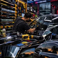شیشه دودی سیار در محل