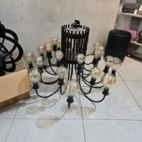 لوستر مشکی با لامپ|لوستر و چراغ آویز|دزفول, |دیوار