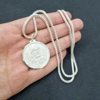 پلاک گردنبند نقره مردانه شمایل عیار ۹۹۹ دو طرفه