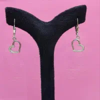 گوشواره ایتالیایی آویز نقره مدل قلب 925