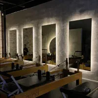 آینه بک لایت گرد مستطیل مناسب باشگاه بدنسازی سالن|آینه|همدان, |دیوار