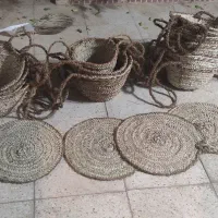 زنبیل حصیر جارو هنر دست بی بی حلیمه