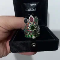 انگشتر طلای الماس ونقره تاج جواهری