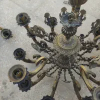 لوستر دو طبقه ۲۲شاخه تمام برنز