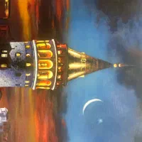 برج  گالاتا  استانبول(رنگروغن روی بوم)|تابلو، نقاشی، عکس|تبریز, |دیوار