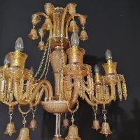 آباژور کنار سالنی باکارات کریستالی عسلی ۷ لامپ|چراغ خواب و آباژور|تهران, بهارستان|دیوار
