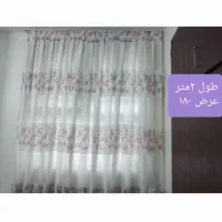 پرده حریرسفید زرشکی