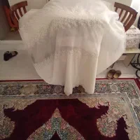 پرده حریر طرح دار در حد نو|پرده، رانر، رومیزی|اقبالیه, |دیوار