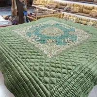 لحاف کرسی سبز سلطنتی 4 در 4 مدل خان آماده تحویل|رختخواب، بالش، پتو|تهران, شهید رجایی|دیوار