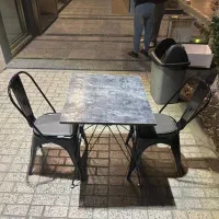 2 عدد میز کافی شاپی ام دی اف طرح سنگ