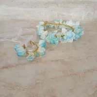 تاج گل سر و دستبند|گل مصنوعی|یزد, |دیوار