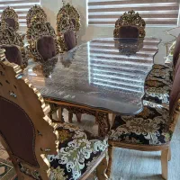میز ناهار خوری ۸نفره و مبل ۹ نفره سلطنتی مصری