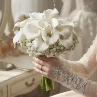 دسته گل های عروس ترند+اشانتیون گل کت داماد