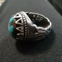 انگشتر نقره ب سنگ فیروزه نیشابوری