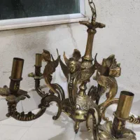 لوستر۵شاخه برنجی|لوستر و چراغ آویز|رشت, کوی بیانی|دیوار