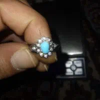 انگشتر زنانه نقره با سنگ فیروزه نیشابور اصل