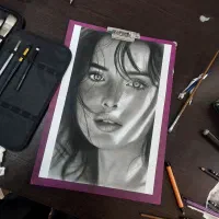 نقاشی چهره سیاه قلم و پرتره هدیه ایی|تابلو، نقاشی، عکس|قم, ارم|دیوار