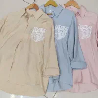 شومیز دانتل‌دار با چاپ گوچی‌شاین وارداتی، فقط عمده