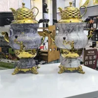 سماور گازی 6لیتر طرح سنگ برنجی