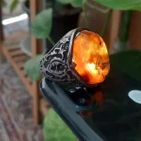 انگشتر عقیق عثمانی رکاب نقره سنگین وزن