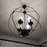 لوستر مدرن مشکی ۴ شعله با لامپ شمعی|لوستر و چراغ آویز|مشهد, سمزقند|دیوار
