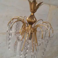 سه تا لوستر تک شاخه برنجی آبکاری طلا