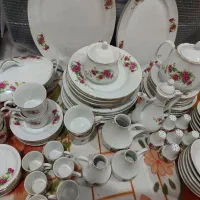 سرویس چینی گل قرمز  نو