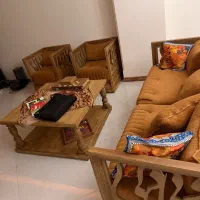 فروش مبل چوبی ۶ نفره با میز وسط نستعلیق