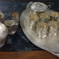 سرویس چایخوری برنجی|صنایع دستی و سایر لوازم تزئینی|اصفهان, خواجو|دیوار