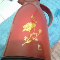 فلاسک قرمز گلدار