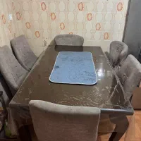 میز نهار ۶ نفره چوبی چوبی همراه شیشه|میز و صندلی غذاخوری|تهران, پردیسان|دیوار