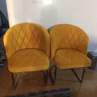 صندلی پایه فلز یه جفت خردلی نونو