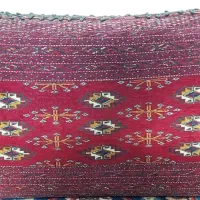 پشتی دست باف ترکمن قدیمی بزرگ|پشتی|مشهد, راه آهن|دیوار