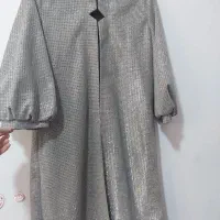 مانتو مجلسی نقره ای شاین