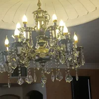 لوستر ده شعله برنجی قلم سیاه