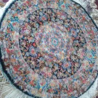 فرش گلدانی دایره ابریشم چهل رج خطیبی