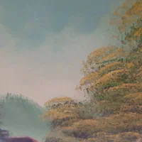 تابلو نقاشی کار دست منظره|تابلو، نقاشی، عکس|قم, دروازه چوبی|دیوار