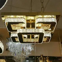 لوستر سقفی جدید کریستالی مربع|لوستر و چراغ آویز|اصفهان, باغ زرشک|دیوار