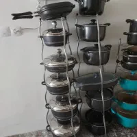 پایه نگهدارنده قابلمه ۶طبقه شانل موجی|آب‌چکان و نظم‌دهنده ظروف|بجنورد, |دیوار