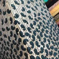 پارچه تور گل مخمل طرح ترمه قواره کوردی