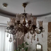 ۲ تا لوستر پذیرایی+کریستال و لامپ های لوستر