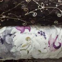 پارچه تور ترک و حریر شیشه ای و یلان آماده