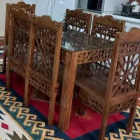 میز نهارخوری گره چینی شش نفره سالم و تمیز|میز و صندلی غذاخوری|شیراز, ستارخان|دیوار