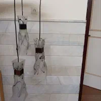 لوستر آویزی شیشه‌ای سه تکه