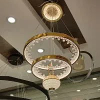 لوستر دو حلقه وارداتی سه حالته نوری به قیمت عمده