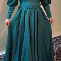 لباس مجلسی رنگ سبز جنس الیزه